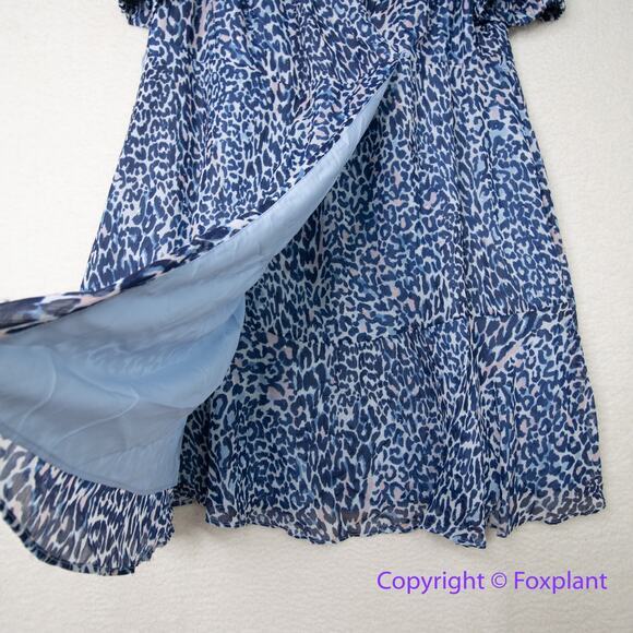 Eliza J Leopard Print Faux Wrap Dress in Blue Lyst plus size 20W - Picture 15 of 15